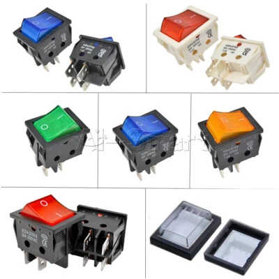 1/5/10PCS 4/6Pins 30A 250V KCD4 Rocker Boat Switch ON/OFF DPST/DPDT Terminals - Image 1 of 4
