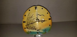 SDC-008 BEAUTIFUL HAND PAINTED SAND DOLLAR CLOCK WITH DISPLAY STAND - Picture 1 of 2