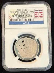2014 P US Mint Baseball HOF Proof Silver $1s NGC PF70UC - Picture 1 of 2