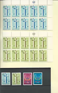 Un Nyc #314-5 Block 10,Genf #87-8 Komplettes Set MNH & 1 FDC & Mit 3 Souv Karten - Picture 1 of 4