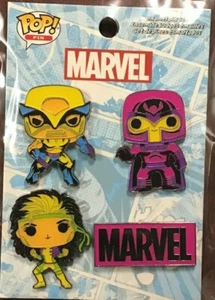 Funko X-Men Pin Negro Luz Set de 4 Objetivos Exclusivo Magneto Wolverine Rogue - Imagen 1 de 2