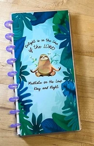 Set 4 copertine bradipo 'Delight is Law of Lord' uso con mezzo foglio NB Happy Planner- - Foto 1 di 4