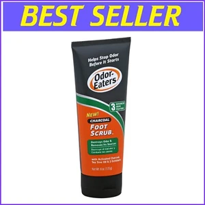 Natural Charcoal Foot Scrub, 6oz - Tea Tree Oil & Odor Eliminating Cream - Picture 1 of 6