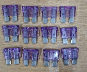 Pack of 12 x Littelfuse 3 Amp Blade Fuse Purple 3A Fuses Auto (ATO/ATC) - Picture 1 of 4