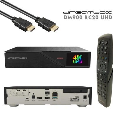 Dreambox DM900 RC20 4K E2 Linux PVR 1x DVB-S2 FBC Twin Receiver Schwarz 2TB HDD - Bild 1 von 4