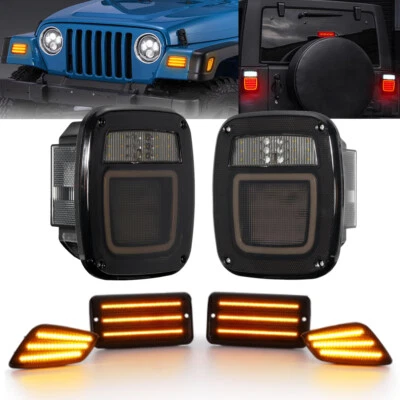 83 LED Tail Lights Bumper Side Marker Turn Lamp For Jeep Wrangler TJ 1997-2006 - Image 1 of 4