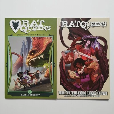 Rat Queens Vol. 1 & 2 TPB SET (Paperback) 2015 Sass & Sorcery, N'Rygoth - VF/NM - Image 1 of 4