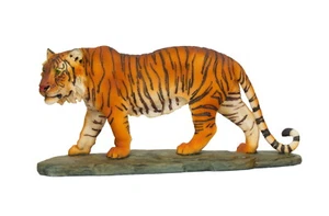 Deko Tiger auf Platte Katze Tier Figur Skulptur Statue Löwe Panther Leopard - Bild 1 von 3
