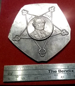 (Pgasteelers1 )Lincoln Star with dates 1809/61/65 Alum. Medal Die trial Rare🌠 - Picture 1 of 3