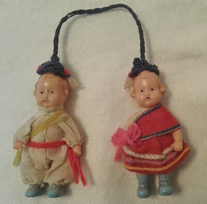 Vintage Pair of Small Celluloid Cultural/Ethnic Children Dolls - Picture 1 of 8