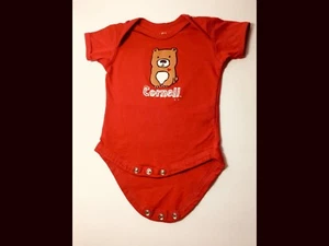 College Kids/ Cornell Bear - Infant Romper Red One-Piece Cotton Tee Short Sleeve - Picture 1 of 5