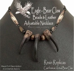 EAGLE BEAR CLAW NECKLACE RUGGED GRIZZLY TRIBAL INDIAN STYLE NATIVE REPLICA E3' - Picture 1 of 15