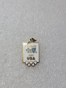 VTG 1988 Calgary USA Bobsled Olympic Blue Cross Blue Shield Enamel Pin Clutch - Picture 1 of 5