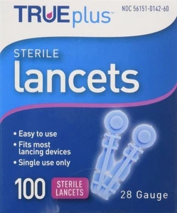 Trueplus Sterile Lancets, 28 Gauge, 100 Count - Picture 1 of 3