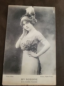 Vtg Sexy 1900s Signed Gabrielle Robinne RPPC Real Photo Postcard French Actress - Picture 1 of 5