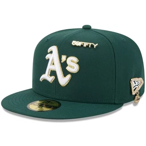 Men's New Era Dark Green Athletics 2025 59FIFTY Day 59FIFTY Fitted Hat with - Picture 1 of 5