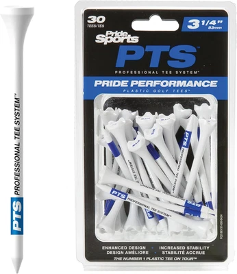 PTS Plastic Golf Tees | 30 Count, 3-1/4 Inch | #1 Plastic Tee on Tour | Best for - Image 1 of 4