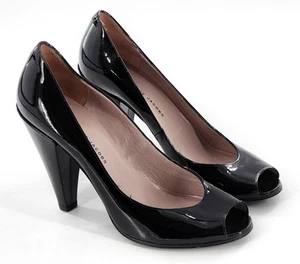 MARC by MARC JACOBS Black Patent Leather Peep Toe Pumps Size 39.5 9 - Picture 1 of 8