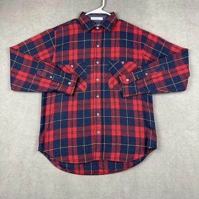 Vintage Arrow Dover Shirt Mens M Red Flannel Long Sleeve Sleeve Wool Hong Kong - Image 1 of 4