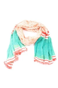 MANGO Chal veraniego Mujeres turquesa-naranja claro-blanco elegante - Imagen 1 de 5