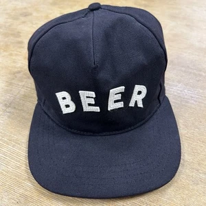 The Ampal Creative Beer Adjustable Leather Strap USA Made Hat Cap Black Men’s - Picture 1 of 12