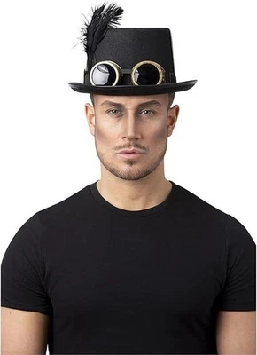 Sombrero de copa Steampunk victoriano gótico de Halloween para adultos Foto 1 de 2