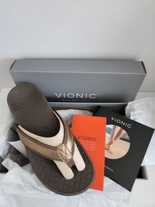 Women's Vionic Orthaheel Tide II Flip Flop Bronze Metallic/Brown Size 8M - Picture 1 of 1