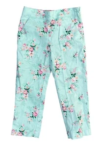 Janie And Jack Pants Floral Mint Green Pink Adjustable Size 6 Girl's - Picture 1 of 9