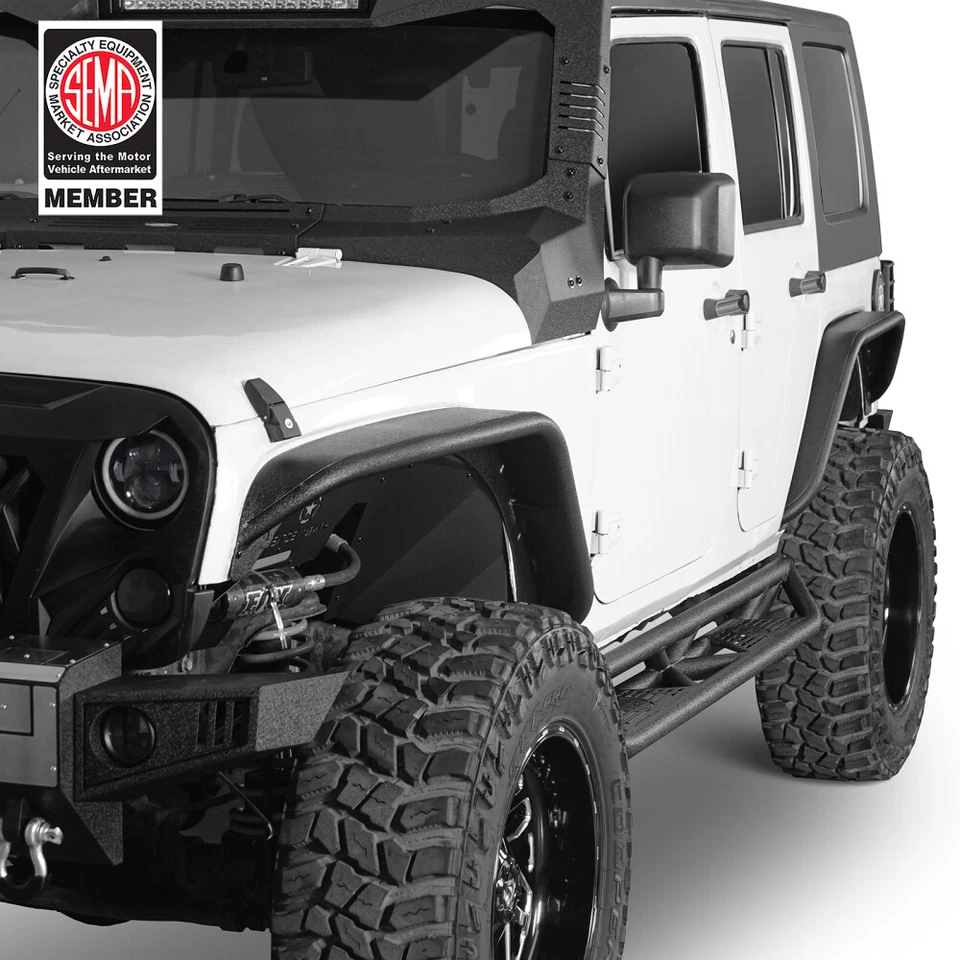 Jeep Wrangler JK 2007-2018 tubo guardabarros delantero trasero llamaradas conductor pasajero Foto 1 de 4