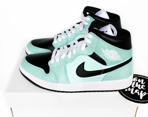 Nike Air Jordan 1 Retro Mid W Light Dew Teal Tint Aqua Blue UK 5 7 9 11 US New - Picture 1 of 12