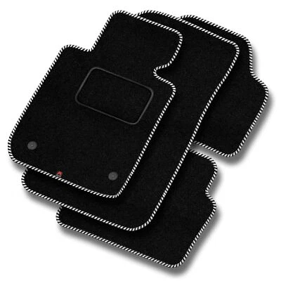 OP06-1 Juego Alfombrillas Velour STREAK Blanco para Opel Astra G 1998-2009 2 fij - Imagen 1 de 4