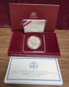 Dólar de plata P Dolley Madison 1999 prueba conmemorativa - Imagen 1 de 6