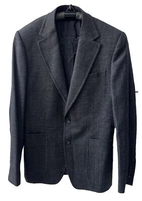 Men’s Gucci Blazer Jacket Grey 100% Wool Embroidered Logo IT 48 UK 38 Nearly New - Image 1 of 4
