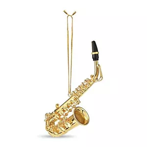 Musical Instrument Christmas Ornament (4.5" Gold Saxophone) - Picture 1 of 7