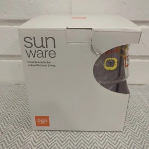 Destination PSP Sun Ware Atomic Acrylic Stemmed Wine Glasses - Orange Set of 4 - Picture 1 of 10