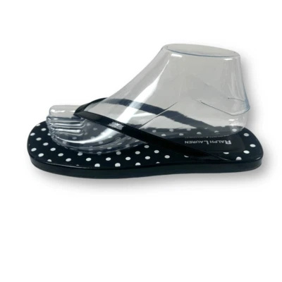 Chanclas Ralph Lauren para mujer 8 charol negras blancas a lunares preppy Foto 1 de 4