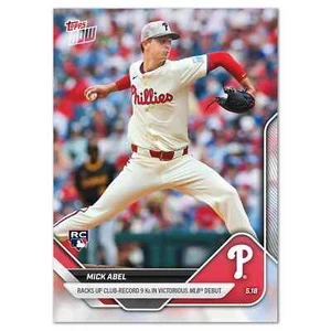 Topps Now 2025 Mick Abel Philadelphia Phillies #194 9 K's en MLB debut novato radiocontrol - Imagen 1 de 2