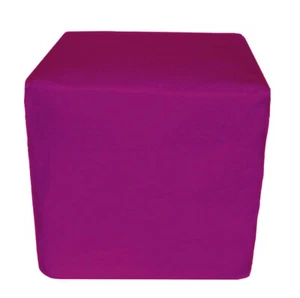 Purple Pouf Ottoman 20X20X20" Inch Square Footstool Cover Seating Ottoman Covers - Picture 1 of 3