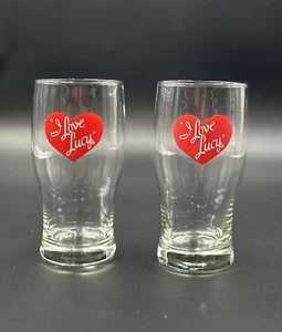 I LOVE LUCY Rotes Herz Logo 20 oz Pils Gläser Erinnerungsstücke 2er Set - Bild 1 von 9