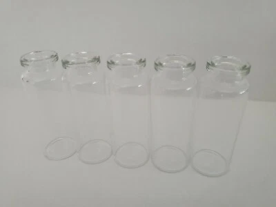 100PCS  15ml Sample Vials 20mm Crimp Top Clear Glass Bottle Flat Bottom D! - Image 1 of 3