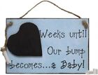 Baby Countdown Plaque Sign Pregnancy Announcement Chalk Personalised Shower Gift
