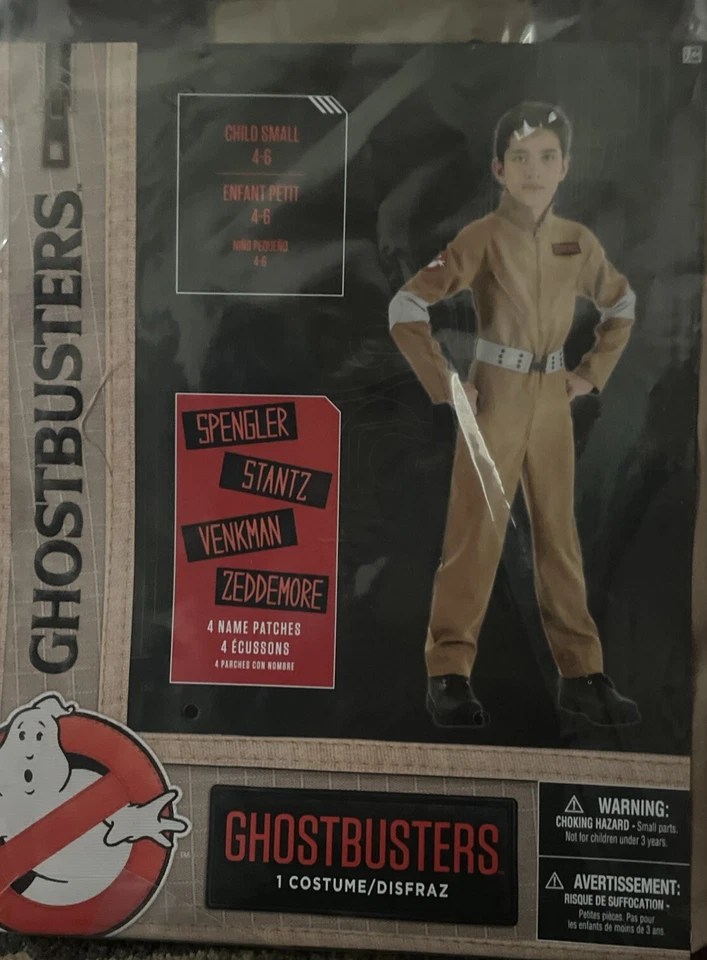 Ghostbusters Boys Classic Costume Brown Jumpsuit Size S 4-6