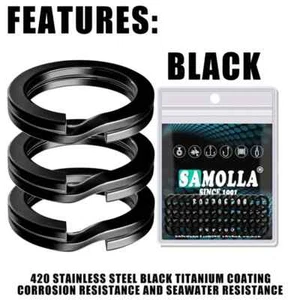 Black &Gun Metal Stainless Steel Split Jump Rings,Findings,Fishing Links,Crafts - Picture 1 of 19