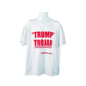 Trump Tshirt Short Sleeve Unisex Mens Womens T shirt Large 30" L White Crew Neck - Picture 1 of 4