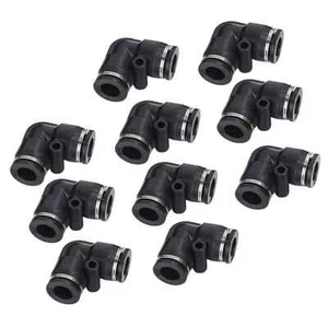 10Pcs Push To Connect Fittings Elbow For 3/8'' OD Pneumatic Air Line Hose 90° - Picture 1 of 13