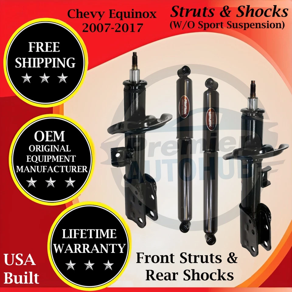 Amortiguador delantero y trasero Monroe OEM para Chevy Equinox 2007-2017 garantía de por vida. Foto 1 de 4