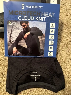 Capa Base Tejida Nube Free Country Para Hombres Cuello Redondo Manga Larga Térmica Talla S Negra Foto 1 de 4
