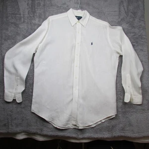 Ralph Lauren Shirt Mens Extra Large White Classic Fit Linen Long Sleeve Button - Picture 1 of 7