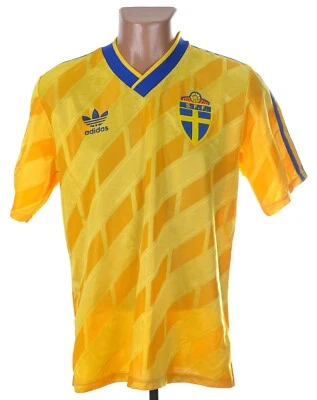 CAMISETA DE FUTBOL LOCAL DE LA SELECCIÓN SUECA 1989/1991 ADIDAS TALLA M ADULTO Foto 1 de 4