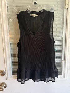 Lark & Ro Top Sleeveless Vneck Flowy Built In Cami Ridged Sz S Barely Worn - Picture 1 of 5